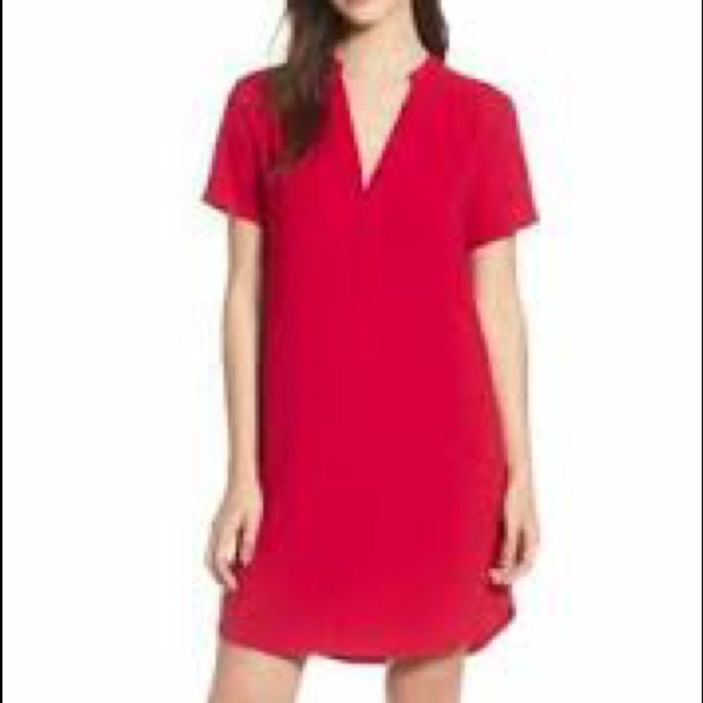 NWT Lush Hailey crepe minidress or tunic in “red lipstick.” Size Medium.